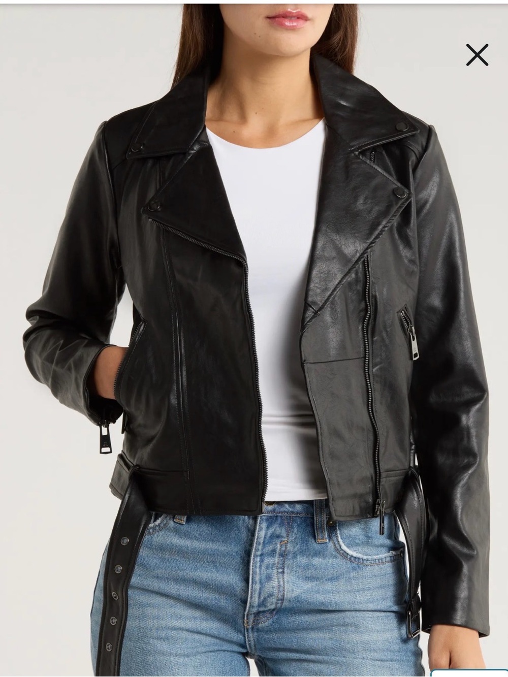 Elodie Vegan Leather Moto Jacket XL